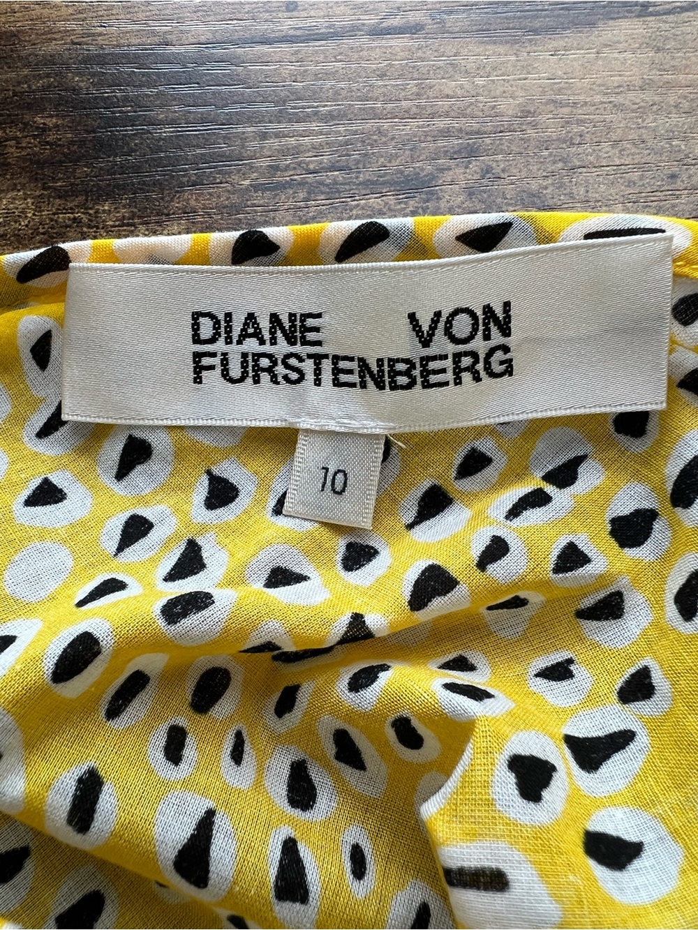 DVF Diane von Furstenberg Yellow Printed Cotton Slip Midi Dress 10 - Picture 3 of 10